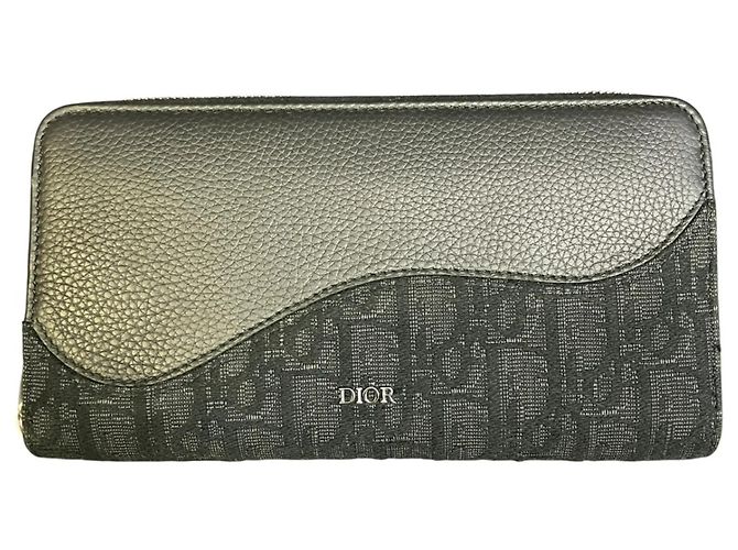 Portefeuille long à zip Dior Saddle de Christian Dior Noir