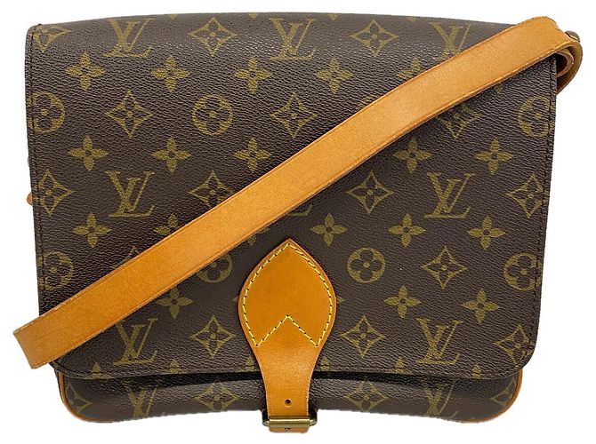Borsa a tracolla Louis Vuitton Monogram Cartouchiere GM Marrone