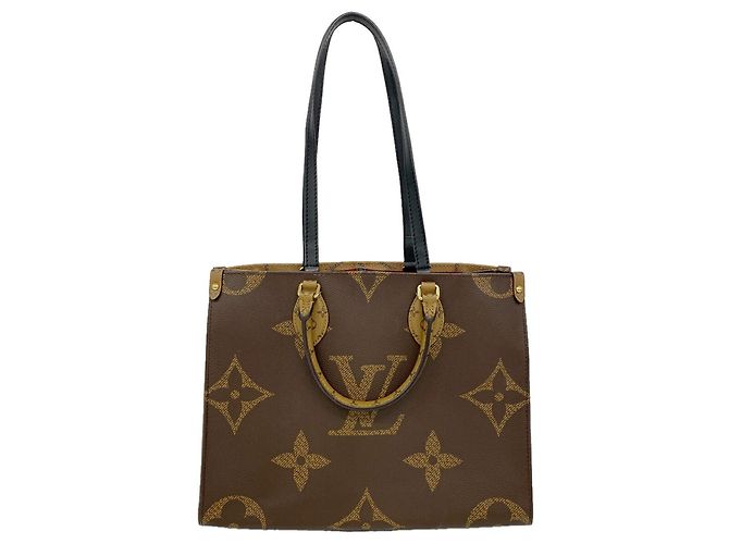 Borsa Tote Louis Vuitton Monogram Giant Reverse OnTheGo MM Marrone