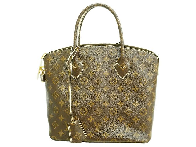 Borsa Louis Vuitton Monogram Shiny Lockit Marrone