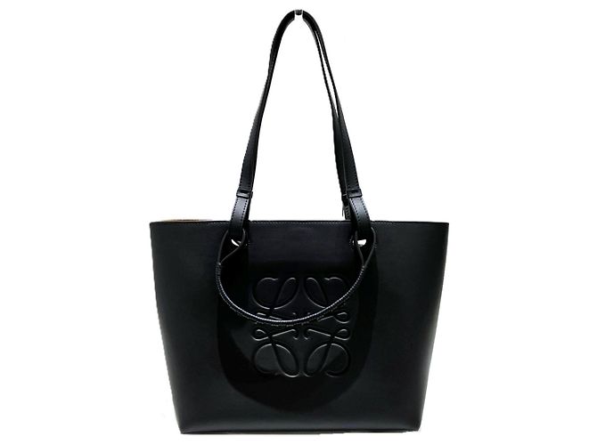 Borsa Tote Anagram Small in pelle nera Loewe Nero
