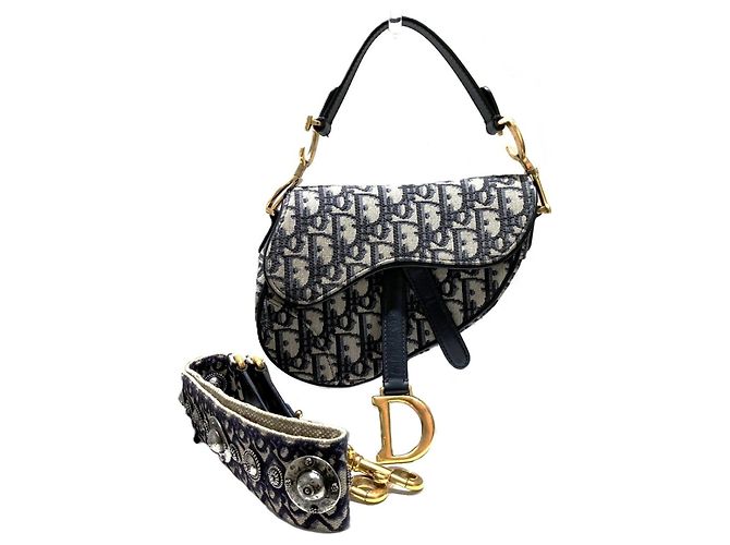 Borsa Saddle 2-way Christian Dior Blu navy