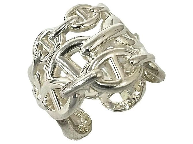Hermès Hermes Enchainée GM Silver Bandring Silber