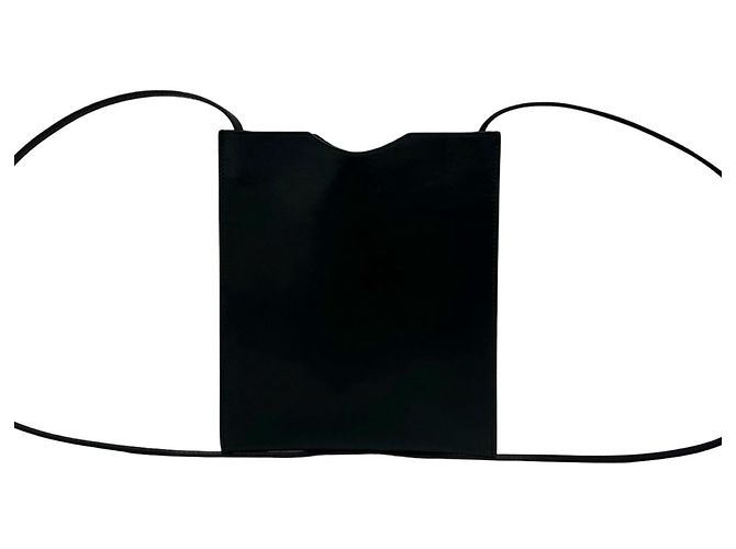 Hermès HERMES Omenito Mini Leather Shoulder Bag Black