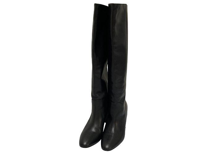 Autre Marque Botas longas de couro Des Pres Preto