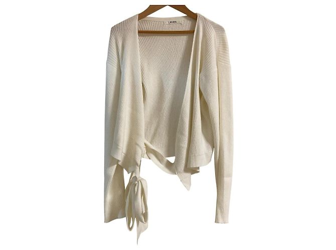 Autre Marque Snidel Cache-coeur Strickpullover Weiß