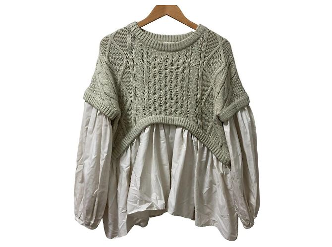 Autre Marque REKISAMI Strick-Docking-Hemd-Pullover Braun