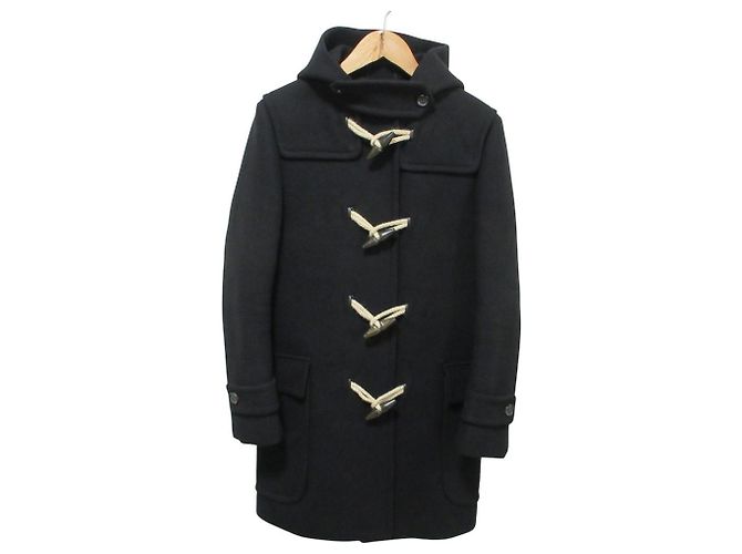 Autre Marque Drawer Melton Wool Duffle Coat Black