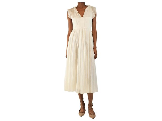 Autre Marque Donna Midi-Kleid weiß - Größe UK 6