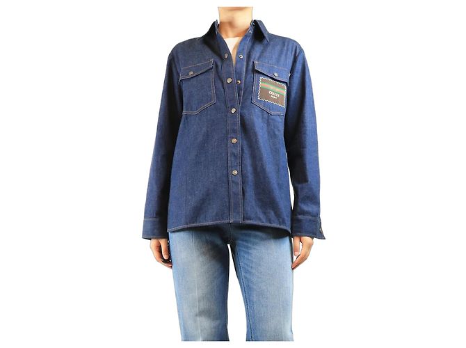 Gucci Camicia in denim blu - size UK 14