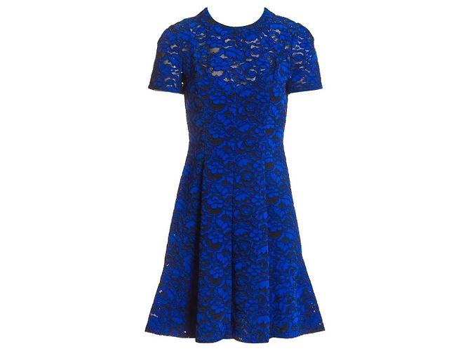 Louis Vuitton SS17 blaues Samtkleid