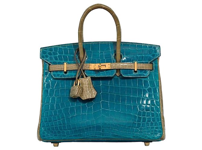 Hermès Bolsa HERMES Birkin 25 em Couros Exóticos Cinza - 102990