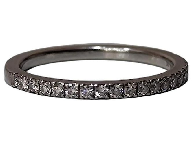 Anillo De Beers DB Classic Half Diamond Band de platino Plata
