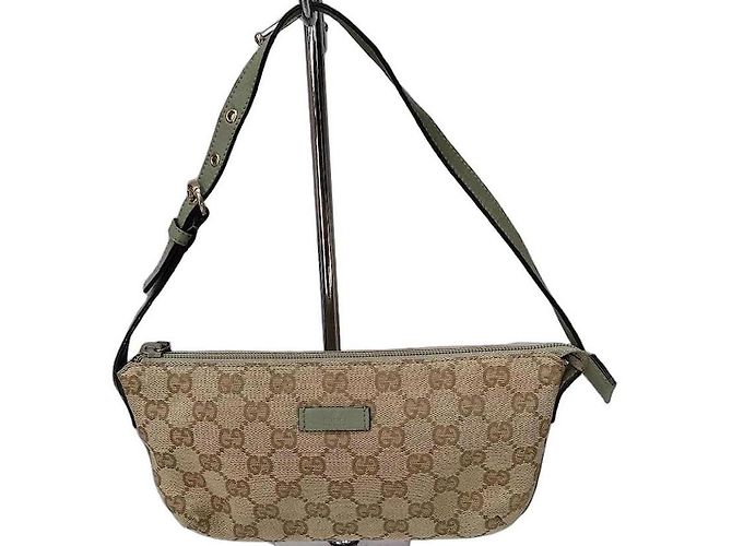 Bolsa de ombro Gucci GG Supreme Bege e Verde Castanho claro