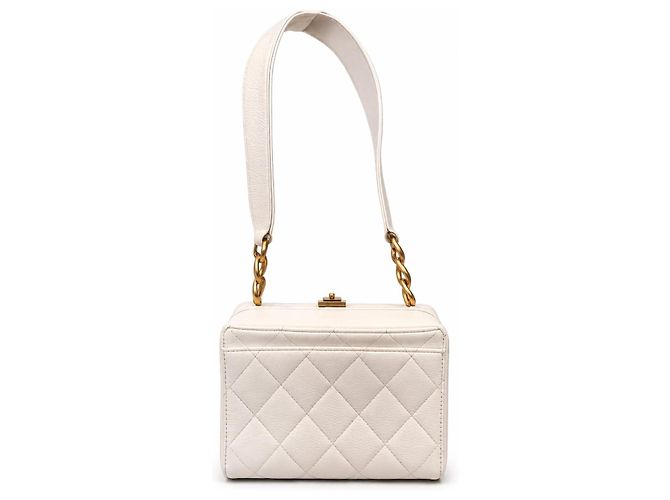 Borsa Chanel Vanity in pelle bianca Bianco