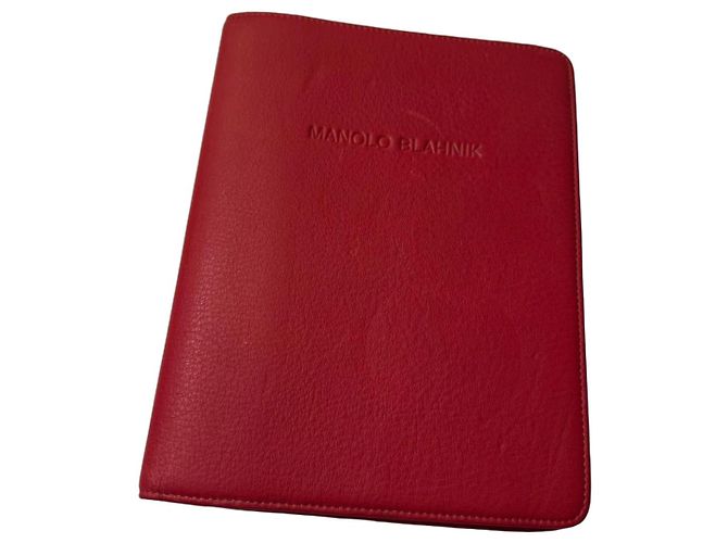 Manolo Blahnik Red Leather Notebook Dark red
