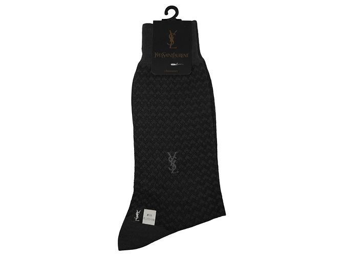 Yves Saint Laurent Socken Paar Grau Gemustert
