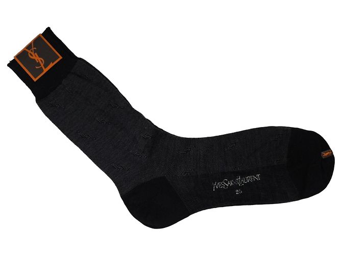 Yves Saint Laurent gemusterte Socken in Schwarz Grau