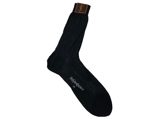 Calzini Yves Saint Laurent neri a righe Nero