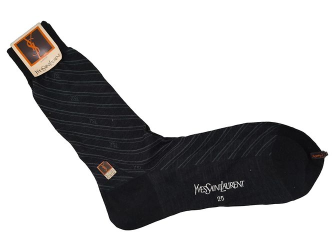 Yves Saint Laurent Gestreifte Socken Schwarz