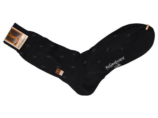 Yves Saint Laurent Calzini YSL Monogram Neri Nero 