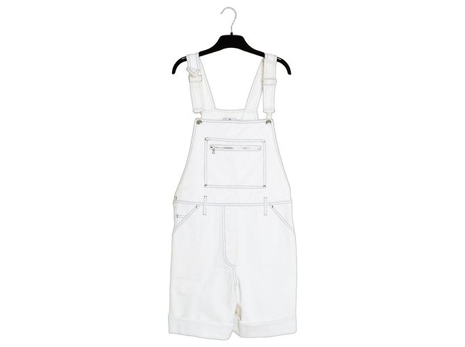 Mono Corto Courrèges FR40 White Denim Playsuit Uk12 US8 10 Courreges Blanco