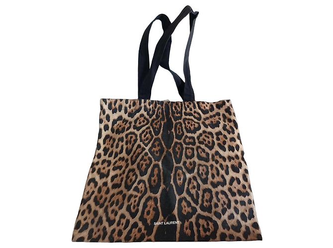 Saint Laurent Bolsa Tote Estampa de Leopardo Preto