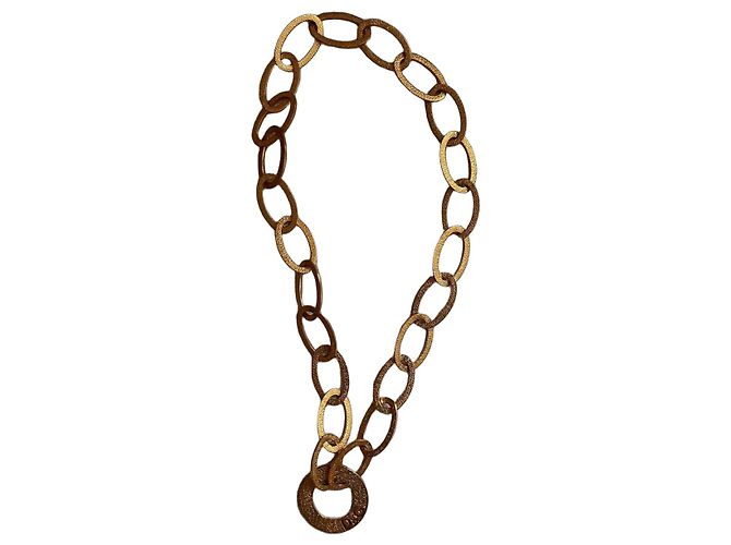 Collana D&G in ottone martellato D'oro