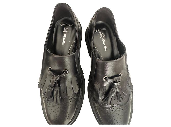 Autre Marque Luca Grossi Mocassini in pelle nera con nappine Nero