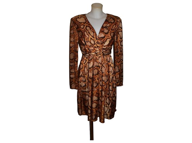 Robe Altuzarra imprimée python Marron Imprimé python