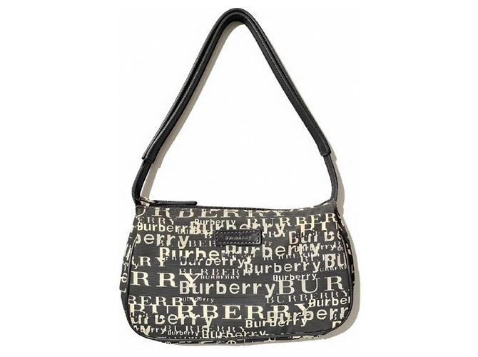 Bolsa de Ombro Burberry Monogram Graffiti Preto Branco