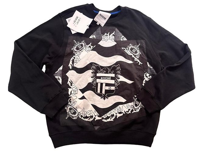 Autre Marque Koché schwarzes Baumwoll-Sweatshirt mit Aufnäher
