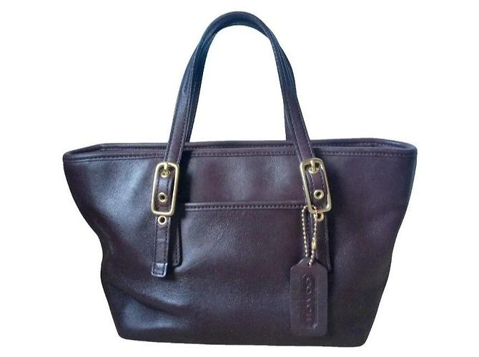 Coach Market Petit Cabas en Cuir Marron Marron foncé