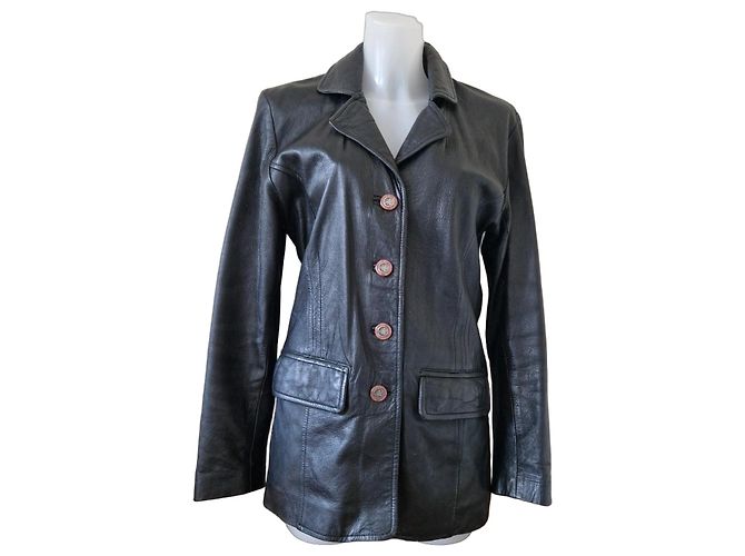 Pierre Cardin Lederblazer in Schwarz