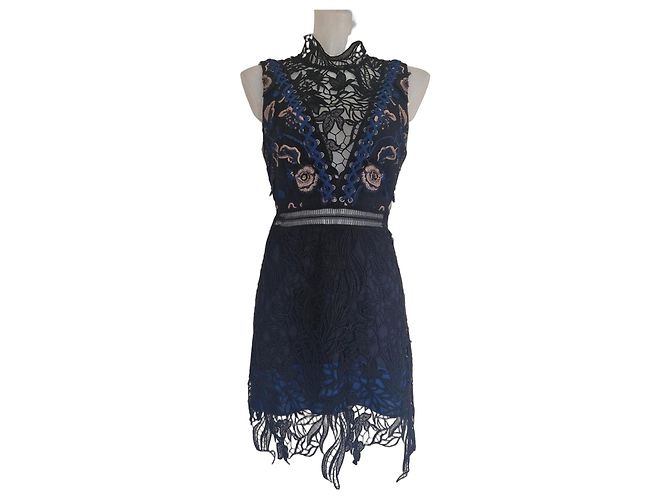 Self portrait Self-Portrait Spitzenkleid Navy Blau Schwarz