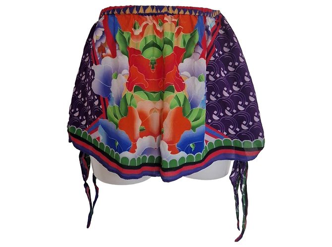 Calções de seda Camilla Estampado Floral Multicor