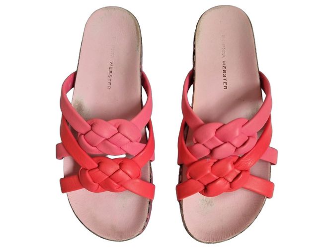Sandalias Sophia Webster de piel rosa estampado leopardo