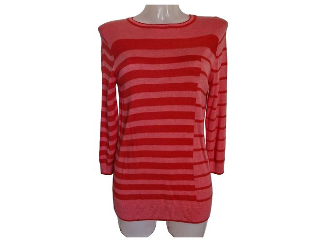 Autre Marque Top in maglia a righe St. John Rosa Rosso