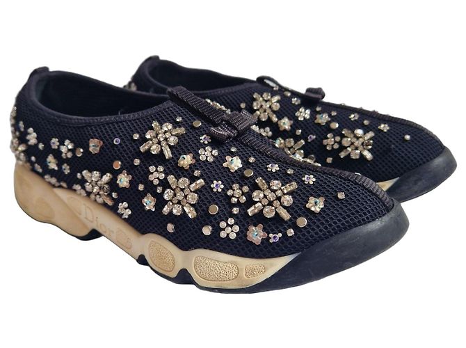 Baskets Christian Dior ornées de strass Noir