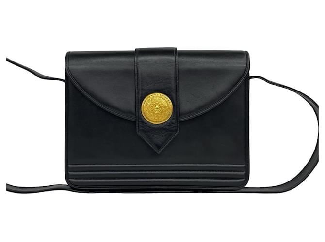 Sac à épaule en cuir vintage Yves Saint Laurent Noir 