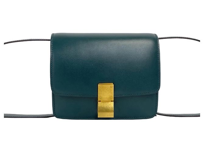Céline Celine Classic Box Small Mini Borsa a Tracolla in Pelle Verde