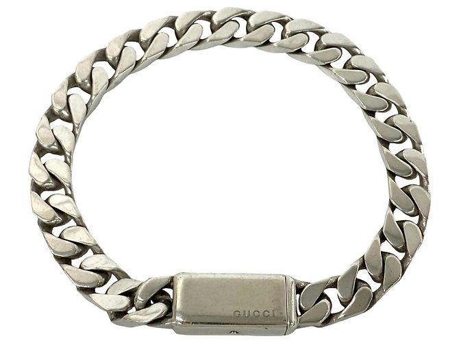 GUCCI Vintage Cuban Link Armband Silber