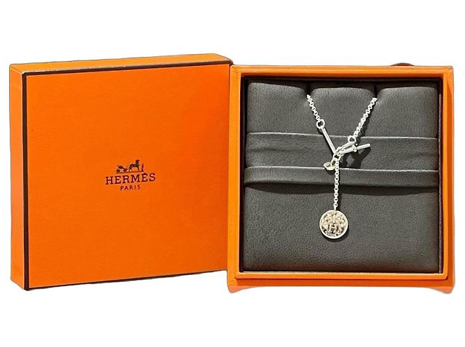 Collar Hermès Ex-Libris en Plata y Oro Hardware de plata 