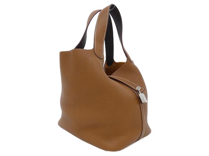 Hermès Bolsa Hermes Picotin Lock Eclat MM Marrom