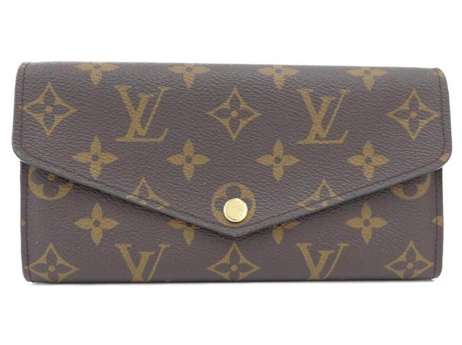 Louis Vuitton Monogram Portefeuille Sarah Wallet Brown Fuschia