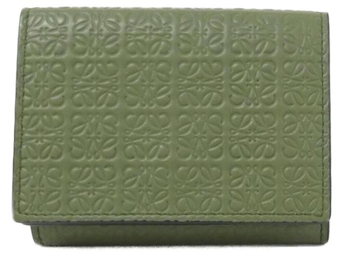 Loewe Green Calfskin Tri-Fold Wallet