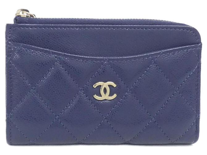 Chanel Timeless Classic Navy Kartenetui Marineblau