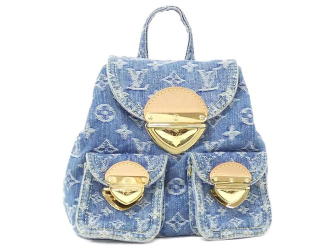 Louis Vuitton LV Remix Denim Backpack Blue