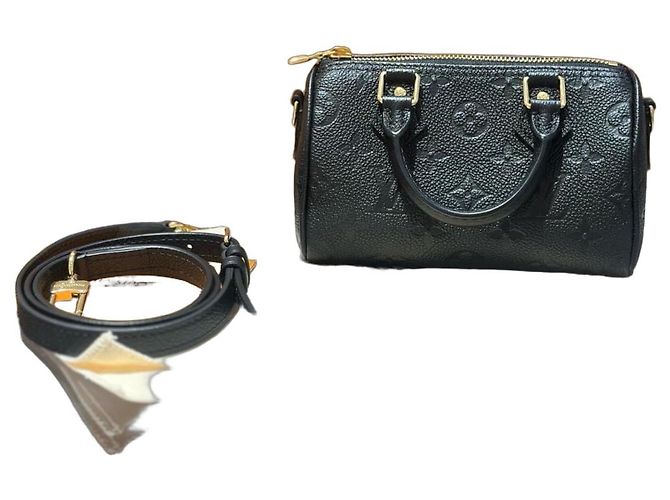 Louis Vuitton Speedy Nano em couro Monogram Empreintes Preto