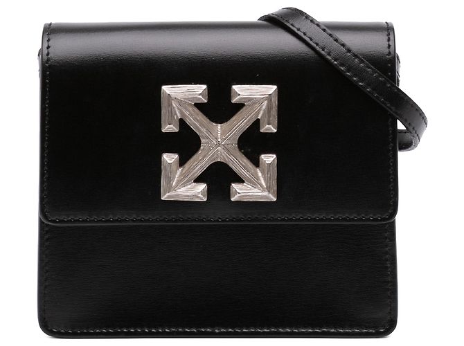 Off White Borsa Jitney 0.7 Off-White in pelle di vitello nera Nero